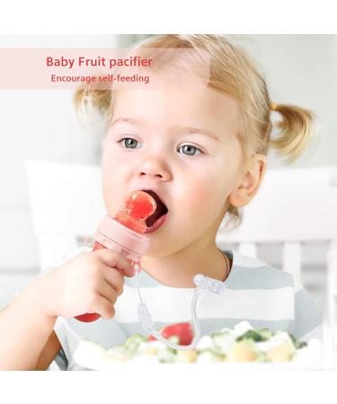 Termichy Baby Weaning Spoons Set + Silicone Pacifier and Fruit Feeder | Infant Feeding Spoon for Teething Baby | Baby Food Dispensing Spoon | 90ML+30ML | Pink - Buy Online on GoSupps.com