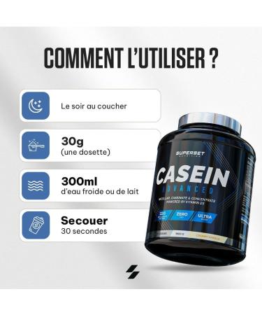 Superset Nutrition - 100% Casein Advanced (1.8 kg) - Slow Assimilation Protein - Dry Anti-Catabolic and Muscle Gain Goals - Low Sugars Enriched with Vitamin D3 - Creamy Vanilla - Buy Online on GoSupps.com
