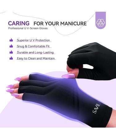 Saviland UV Nail Lamp + High-tech UV Gloves Set for Gel Nails | U V Protection Gloves for Nail Supplies | Protect Hands from Harmful U V Rays - Buy Online on GoSupps.com