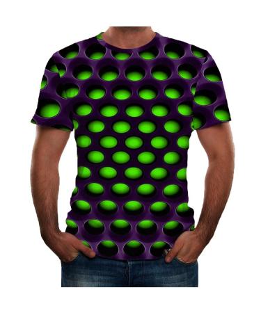 kanedue Mens 3D Graphic T-Shirts, Mens Graphic Tees Summer Optical Illusion T Shirts with Cool Designs Mens Short Sleeve Shirts