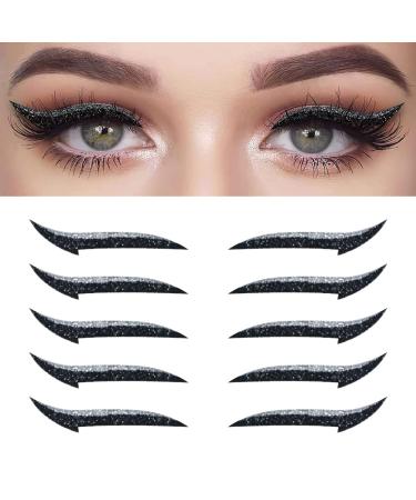 ZeaybsR Eyeliner sticker 5 pairs of silver eyeliner stickers reusable eyeliner stickers easy to attach and remove (GT2201) - Buy Online on GoSupps.com