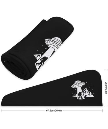 Bigfoot Aliens Microfiber Hair Towel Wrap - Super Absorbent Hair Turban for Women | 10x26 Inch | International Shipping - Buy Online on GoSupps.com