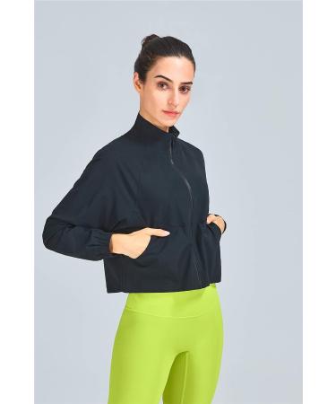 Altiland Women's UPF 50+ Sun Protection Athletic Cropped Jacket in Black - Size Medium - Buy Online on GoSupps.com