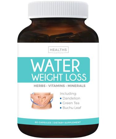 Water Pills - Natural Diuretic: Helps Relieve Bloating Swelling  Water Retention for Water Weight Loss - Dandelion  Potassium Herbal Relief Supplement - 60 Capsules