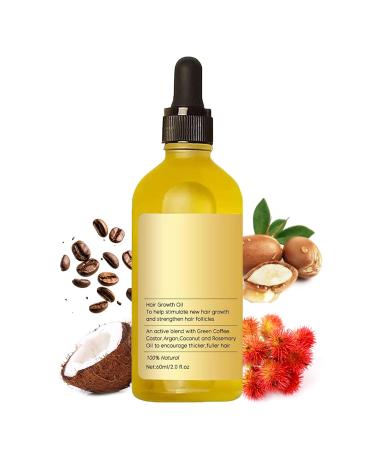 Veganic Natural Hair Growth Oil for Thicker Fuller Looking Hair Veganic Hair Growth Oil with Rosemary Oil Argan Oil Coffee Oil Castor Oil Suit for Men and Women 2PCS