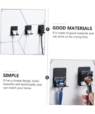 Zerodeko 8-Piece Storage Hooks Set | Wall Hooks for Towels Kitchen Utensils & Razors | Black 6.1x4.5cm - Organize Your Space! - Buy Online on GoSupps.com