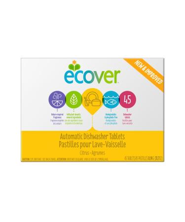 Ecover Automatic Dishwasher Soap Tablets, Citrus, 45 Count