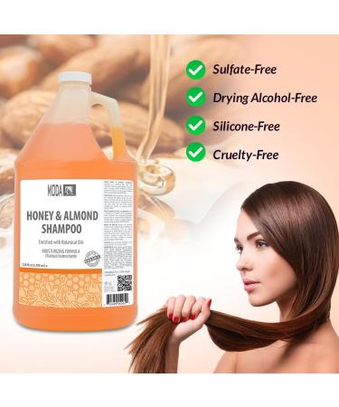 MODA Moisturizing Shampoo - Honey Almond for All Hair Types | 128 Oz Professional Deep Clean & Condition Strengthen & Restore Shine - Buy Online on GoSupps.com