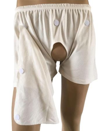 Daily Wear Pure Cotton Convenient Underwear for The Elderly Incontinence Care Pants Comfortable and Breathable (Color : White Size : M-Medium) M-Medium White