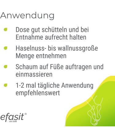 Efasit Foot Foam Cream - 125ml Moisturizing Care with Urea & Almond Oil for Diabetics - Eco-Friendly No Microplastics or Dyes - Buy Online on GoSupps.com