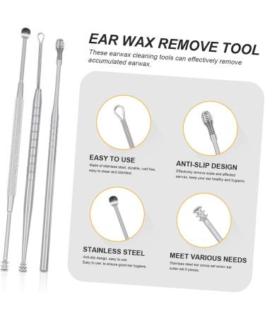 NOLITOY Stainless Steel Earwax Removal Tools - Portable Ear Spoon Picks Set for Household Use - Convenient Earwax Removers - 15x0.2x0.2cm - Buy Online on GoSupps.com