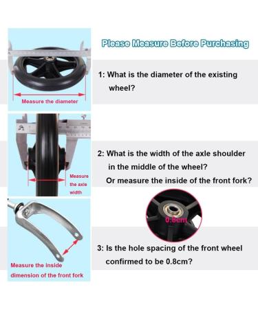 2pcs Wheelchair Wheels Replaceable Wheelchair Accessory Front Wheel 6in 7in 8in Grey Caster Wheel for Wheelchairs Rollators Walkers(7in/17cm) - Buy Online on GoSupps.com