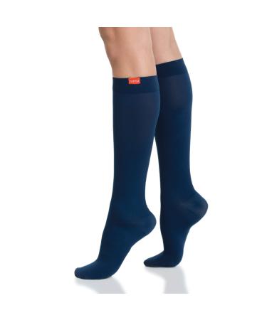 VIM & VIGR Moisture Wick Nylon 15-20 mmHg Graduated Compression Socks for Women & Men Navy Medium-Large Wide Calf - Buy Online on GoSupps.com