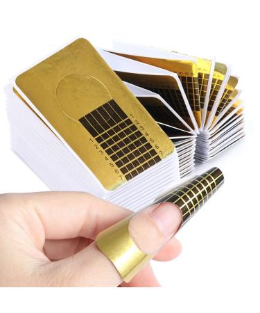 100 pieces nail stencil nail stencil modeling template self-adhesive for gel nails nail extension golden stencil stencils nails