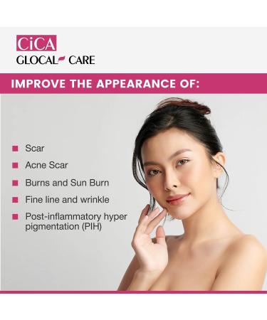GlocalCare Cica Silicone Scar Cream | Reduce Burns Surgery Scars & Stretch Marks with Centella Asiatica Passioline & Bromelain - International Shipping Available - Buy Online on GoSupps.com