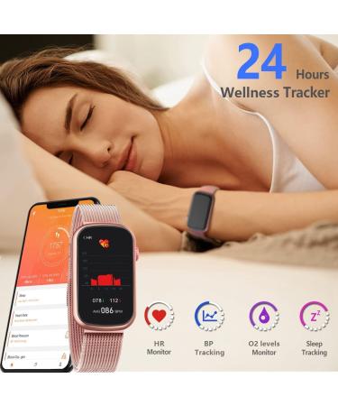 MorePro Fitness Tracker with Heart Rate Monitor, Blood Pressure Watch - Waterproof, Blood Oxygen, Sleep Tracking - Calorie Counter for Women - Rose Pink - Buy Online on GoSupps.com