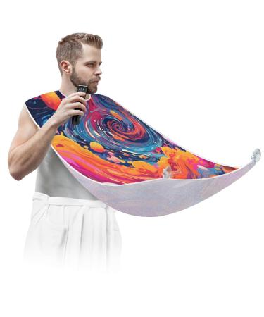 Starry Sky Beard Bib Apron Beard Hair Catcher for Men Shaving Fathers Day Anniversary Christmas Gifts for Dad Husband Beard Bib with 2 Suction Cups