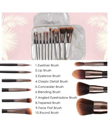 Premium 10PC Makeup Brush Set Professional Cosmetic Tools with Travel Bag for Women & Girls - Buy Online on GoSupps.com