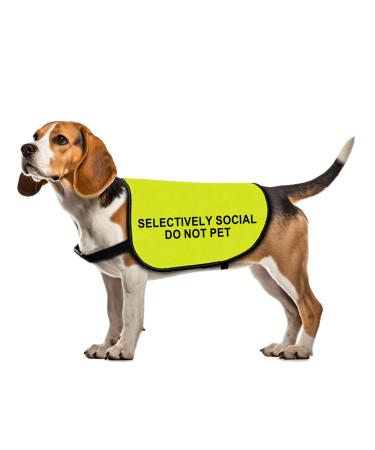 Social Anxiety Dog Jacket Vest Selectively Social Do Not Pet Dog Vest Dog Walking Slogan Warning Vest (Selectively Social -Medium)