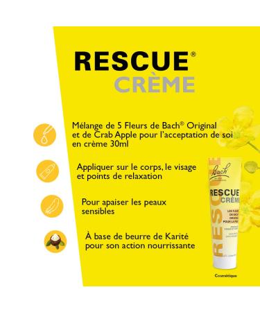 Bach Rescue Cream Pommade d'Urgence 30 ml - Soothing Relief for Stress & Anxiety - International Shipping Available - Buy Online on GoSupps.com