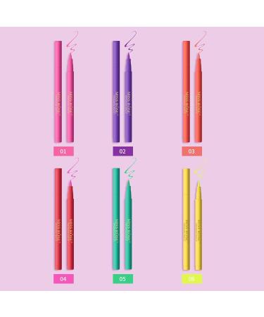 Waterproof Liquid Eyeliner Set - 6 Colors Long Lasting Waterline Eyeliner Set | Sweatproof Multi-Use Colored Eyeliner Pencil Waterproof Quick Dry Liner Easily to Create Any Look Frifer - Buy Online on GoSupps.com