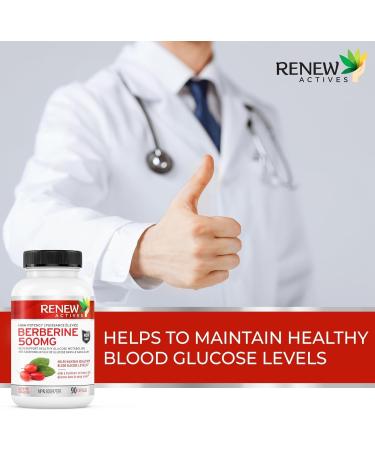 Renew Actives Berberine MAXIMUM POTENCY 1000mg per Serving (2 capsules 500mg each). Supports Glucose Metabolism Healthy Lipids and Energy Support-Non-GMO Vegan-90 Easy-to-Swallow Capsules-Made in Canada. 90 count (Pack of 1) - Buy Online on GoSupps.com