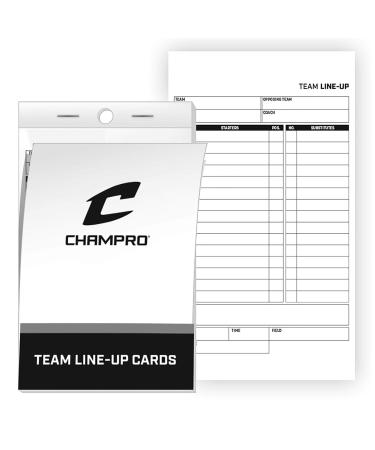 Champro Set of 25 Line-up Cards, White, 4.25"W x 7.5"L