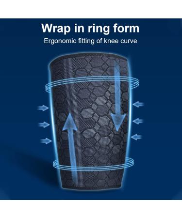 Tofbs 2-Piece Compression Thigh Bandage for Men & Women | Breathable Elastic Support for Knee Tendon & Quadriceps Injuries | Muscle Pain Relief (Large) - Buy Online on GoSupps.com