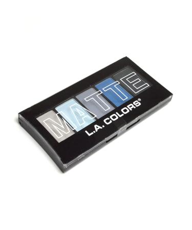 L.A. COLORS Pick 1 of 5 Colors Matte Eyeshadow Palette Eye Shadow + Free Zipper Bag (CEM474 Blue Denim)