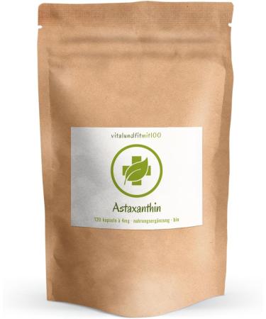 Bio Astaxanthin - 120 Vegan Capsules | 4 mg Pure Natural Astaxanthin | Clean Food - 3 Ingredients | Expertly Made in Germany - Buy Online on GoSupps.com