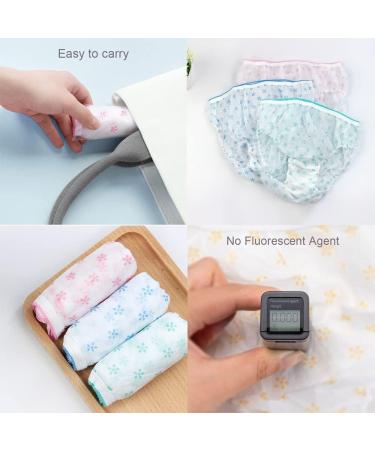 LAEMILIA Women's Disposable Maternity Underwear 7 Pack - Non-woven Cotton, Elastic Waist, Floral Print - Perfect for Travel, Hotel, Spa - Multicolored - Buy Online on GoSupps.com