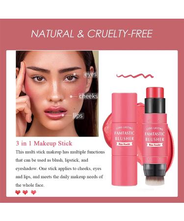 2-in-1 Double Head Cream Blush Stick for Cheeks and Lips - Pink Blush for All Skin Tones - Buy Online on GoSupps.com