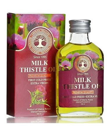 Siberian Milk Thistle Oil 100 Ml Premium Quality Extra Virgin First Cold Press 3.4 Fl Oz Milk thistle oil 3.4 Fl Oz (Pack of 1)