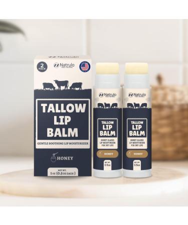 Beef Tallow Lip Balm Natural Tallow Beeswax Chapstick Hydrating Moisturizer Grass Fed Bison Tallow Balm Lip Care Soothes Chapped Dry Lips, Sensitive Skin Long Lasting Vitamin Rich USA-Made 2Pk - Buy Online on GoSupps.com