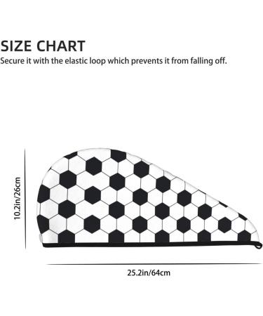 Hair Towel Wrap - Quick Drying Soccer Ball Design | Hair Turban with Button for Effortless Drying - Buy Online on GoSupps.com