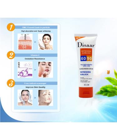 DISAAR Refreshing Sunscreen SPF 60-90 - Very High UVB + UVA Protection 80ml | Shop Internationally - Buy Online on GoSupps.com