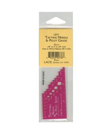 Lacis Tatting Needle & Picot Gauge, Pink