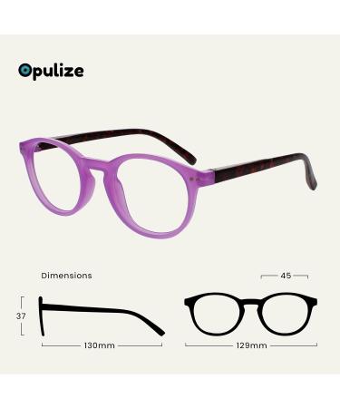 Opulize Zen Reading Glasses 3 Pack - Small Round Frame Spring Hinges Scratch-Resistant | Pink Purple Turquoise | +2.00 Diopters for Men & Women - Buy Online on GoSupps.com