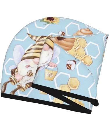 Buy Cute Gnome Bee Microfiber Hair Towel - Soft Super Absorbent Wrap for Women | Quick Dry Coral Velvet Cap for Long & Thick Hair - Buy Online on GoSupps.com