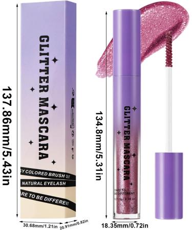  MLqkpwy Glitter Mascara - Shiny Party Mascara Waterproof Lengthens and Curls Eyelashes Makeup for Evening Wedding Stage - Buy Online on GoSupps.com