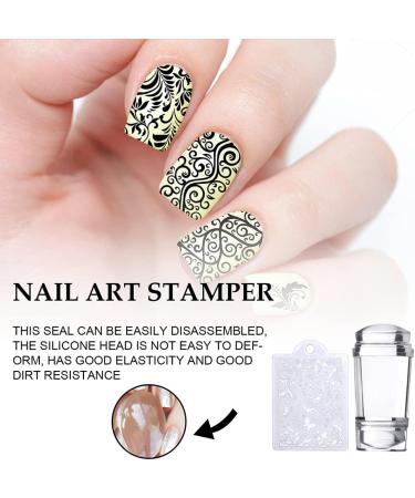 Bbabbt Silicone Gel e Stamper with Scraper - Clear Nail Art Stamping Tool for French Tips & Manicure - Buy Online on GoSupps.com