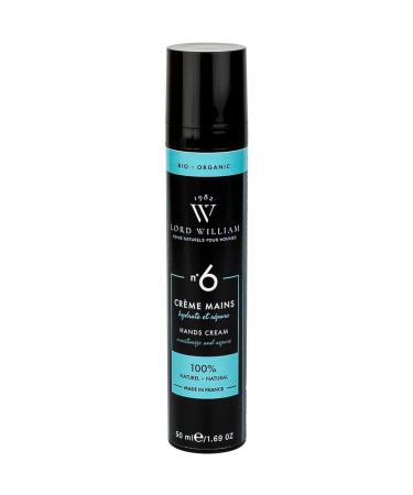 Lord William - N 6 Hand cream for men - donkey milk - 100% natural - repairing and moisturizing not fatty - Made in France - Airless Tube 50 ml
