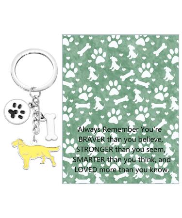 Ensianth Dog Keychain Gifts for Dog Lovers Puppy Keychain Dog Paw Print Keychain Gifts for Dog Owners Mom Dad Puppy Dog Keyring Golden Retriever