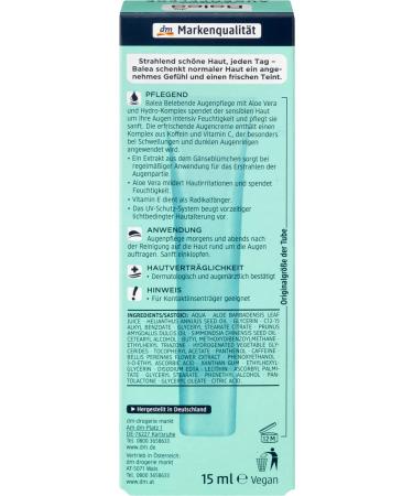 Revitalize Your Eyes: Invigorating Aloe Vera Eye Cream with Hydro Complex for Intense Moisture | 15 ml - Buy Online on GoSupps.com