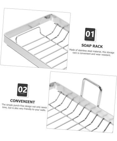 Ciieeo 5pcs Soap Box Soap Dish Organizer Soap Plate Bar Soap Dish Soap Draining Racks Wall Soap Holder Sponge Soap Rack Bathroom Soap Dish Soap Dish Holder Stainless Steel Metal - Buy Online on GoSupps.com