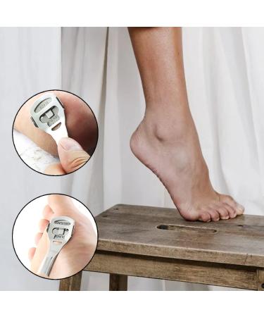 Ucunjia Stainless Steel Foot Scraper & Pedicure Set - Corneal Remover with 10 Replacement Blades for Hand & Feet Care - Effective Foot Care Solution - Buy Online on GoSupps.com