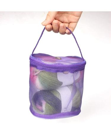2pc Mesh Knitting Yarn Storage Bag Set - Purple Organizer for Round Yarn Balls | Ideal for Knitting Enthusiasts - Buy Online on GoSupps.com
