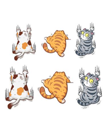 2 sets with 6 funny bumper stickers cat stickers for the bumper cartoon car sticker decorative cat stickers animal-3D stickers