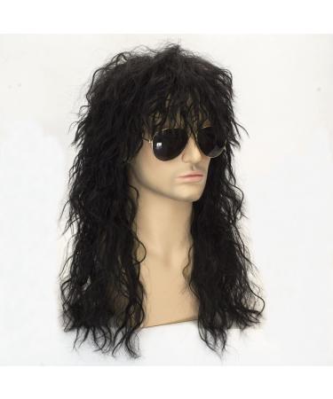 Buy TSNOMORE Long Curly Wig | Retro Style for Men | Fashion Smart Rocker Look - International Shipping Available - Buy Online on GoSupps.com