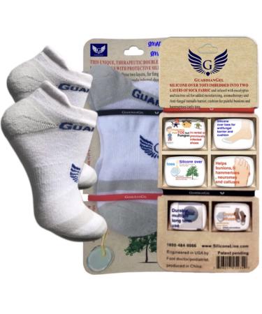 GUARDIANGEL Diabetic Neuropathy Socks  Silicone Cushion Over Toes in Cotton Fabric Layers  toenails Guard  Arch Compression  Cushion Bunion  Toes  Stop swelling/ulcers  by Podiatrist  Men size 9-14